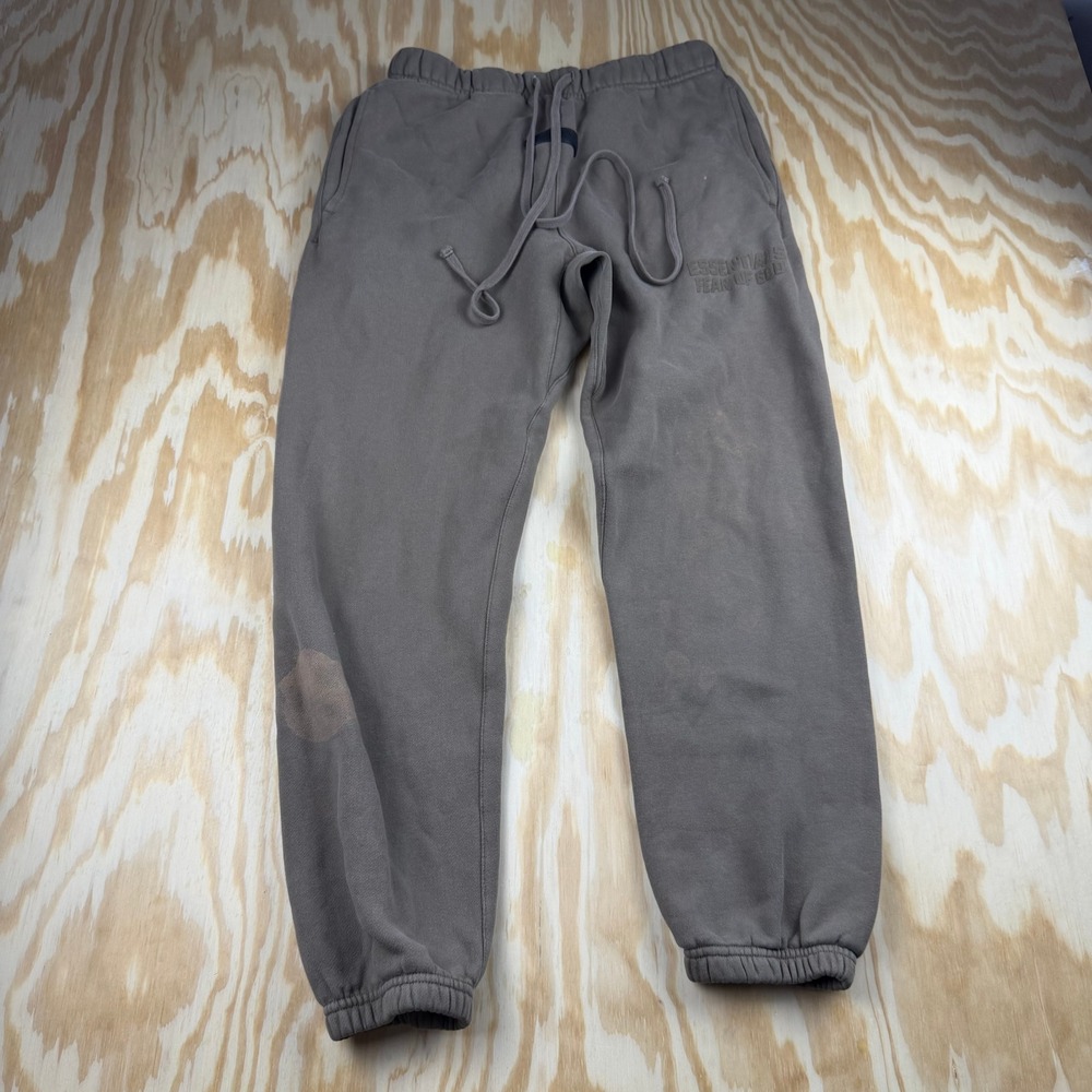 Fear of God Essentials Mens Sweatpants Taupe Brown XS Joggers Stained